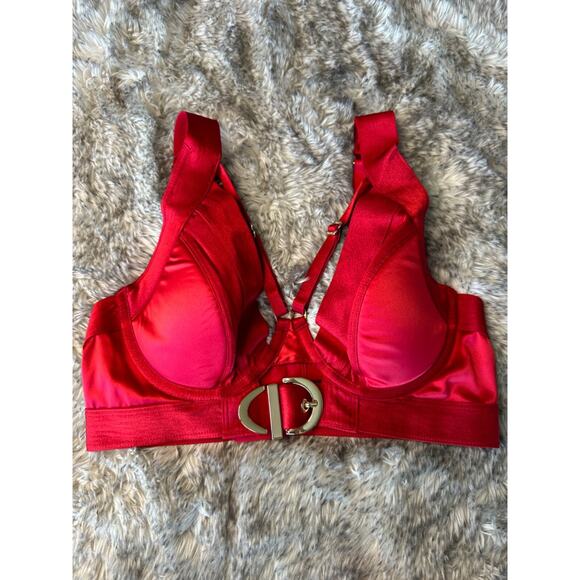 Honey Birdette GIA❤️ Red Gold Buckle Bra 32C - Picture 2 of 4
